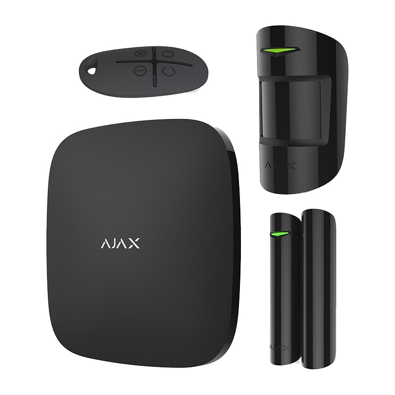 AJAX Hub Kit черный комплект (Hub-1шт, MotionProtect-1шт, DoorProtect-1шт, SpaceControl-1шт)